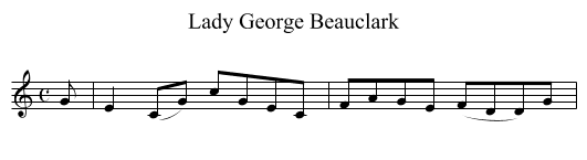 Lady George Beauclark - staff notation