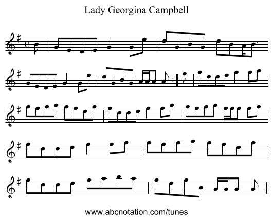 Lady Georgina Campbell - staff notation