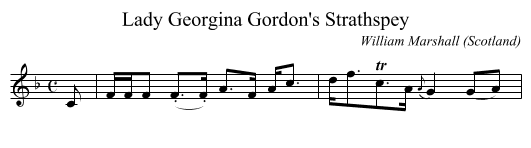 Lady Georgina Gordon's Strathspey - staff notation