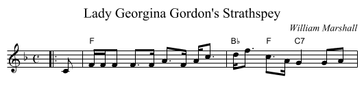 Lady Georgina Gordon's Strathspey - staff notation