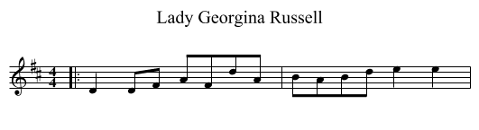Lady Georgina Russell - staff notation