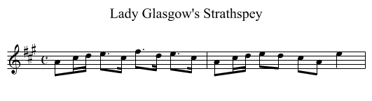 Lady Glasgow's Strathspey - staff notation
