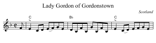 Lady Gordon of Gordonstown - staff notation
