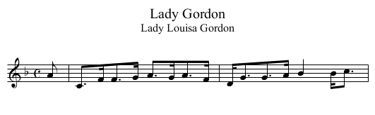 Lady Gordon - staff notation
