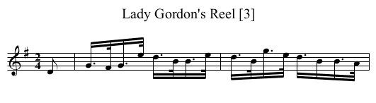 Lady Gordon's Reel [3] - staff notation
