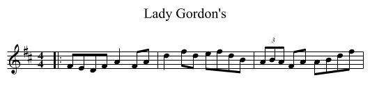 Lady Gordon's - staff notation