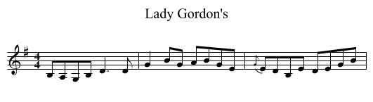 Lady Gordon's - staff notation
