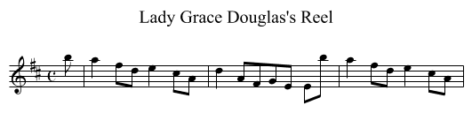 Lady Grace Douglas's Reel - staff notation