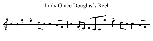 Lady Grace Douglas’s Reel - staff notation