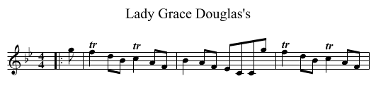 Lady Grace Douglas's - staff notation