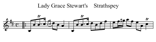 Lady Grace Stewart's    Strathspey - staff notation