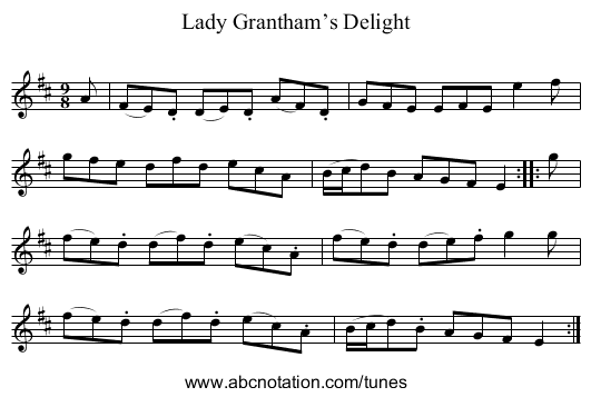 Lady Grantham’s Delight - staff notation