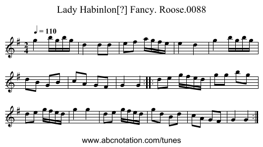 Lady Habinlon[?] Fancy. Roose.0088 - staff notation