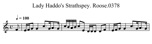 Lady Haddo's Strathspey. Roose.0378 - staff notation
