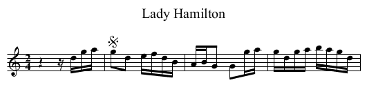 Lady Hamilton - staff notation