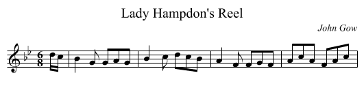 Lady Hampdon's Reel - staff notation