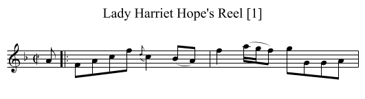 Lady Harriet Hope's Reel [1] - staff notation