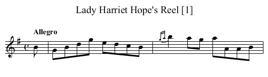 Lady Harriet Hope's Reel [1] - staff notation