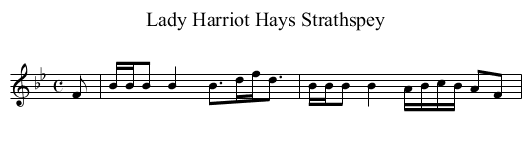 Lady Harriot Hays Strathspey - staff notation