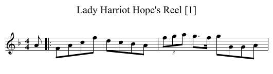 Lady Harriot Hope's Reel [1] - staff notation