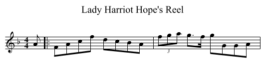 Lady Harriot Hope's Reel - staff notation