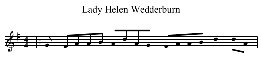 Lady Helen Wedderburn - staff notation