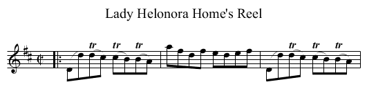 Lady Helonora Home's Reel - staff notation