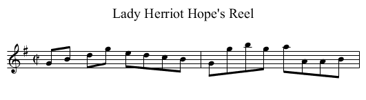 Lady Herriot Hope's Reel - staff notation