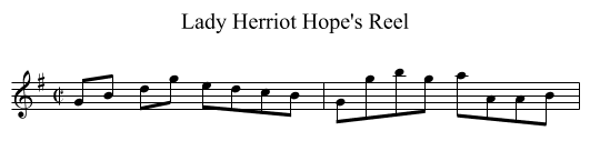 Lady Herriot Hope's Reel - staff notation