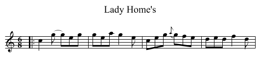 Lady Home's - staff notation