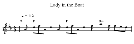 Lady in the Boat - staff notation