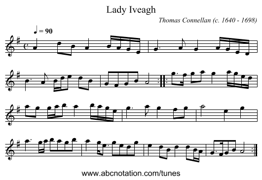 Lady Iveagh - staff notation