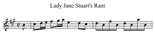 Lady Jane Stuart's Rant - staff notation