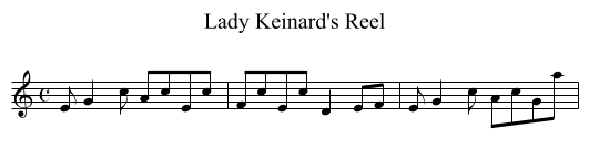 Lady Keinard's Reel - staff notation