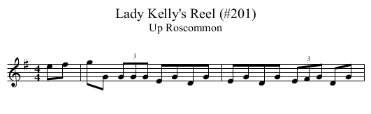 Lady Kelly's Reel (#201) - staff notation