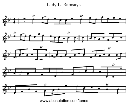 Lady L. Ramsay's - staff notation