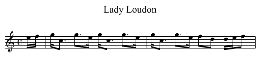 Lady Loudon - staff notation
