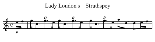 Lady Loudon's    Strathspey - staff notation
