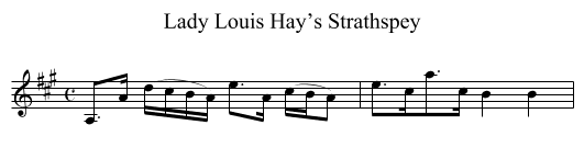 Lady Louis Hay’s Strathspey - staff notation