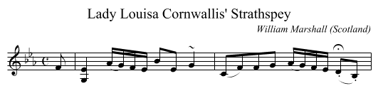 Lady Louisa Cornwallis' Strathspey - staff notation