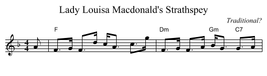 Lady Louisa Macdonald's Strathspey - staff notation