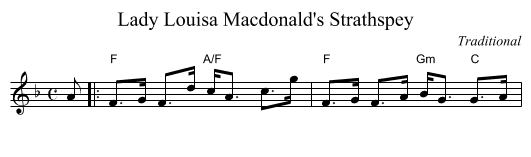 Lady Louisa Macdonald's Strathspey - staff notation