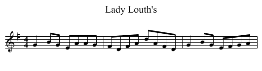 Lady Louth's - staff notation
