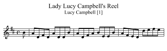 Lady Lucy Campbell's Reel - staff notation