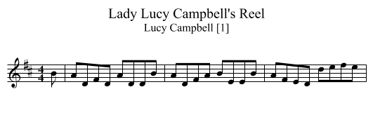 Lady Lucy Campbell's Reel - staff notation