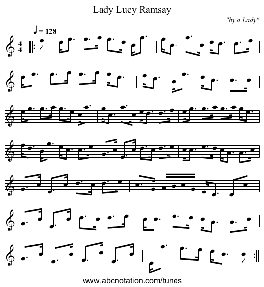 Lady Lucy Ramsay - staff notation