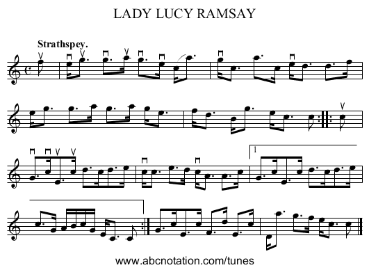 LADY LUCY RAMSAY - staff notation