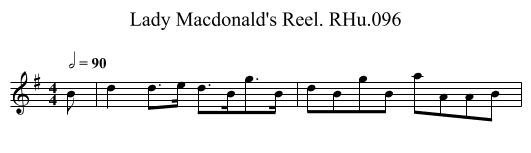 Lady Macdonald's Reel. RHu.096 - staff notation