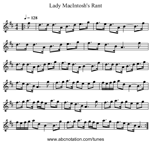Lady MacIntosh's Rant - staff notation
