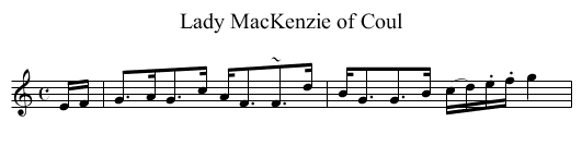 Lady MacKenzie of Coul - staff notation